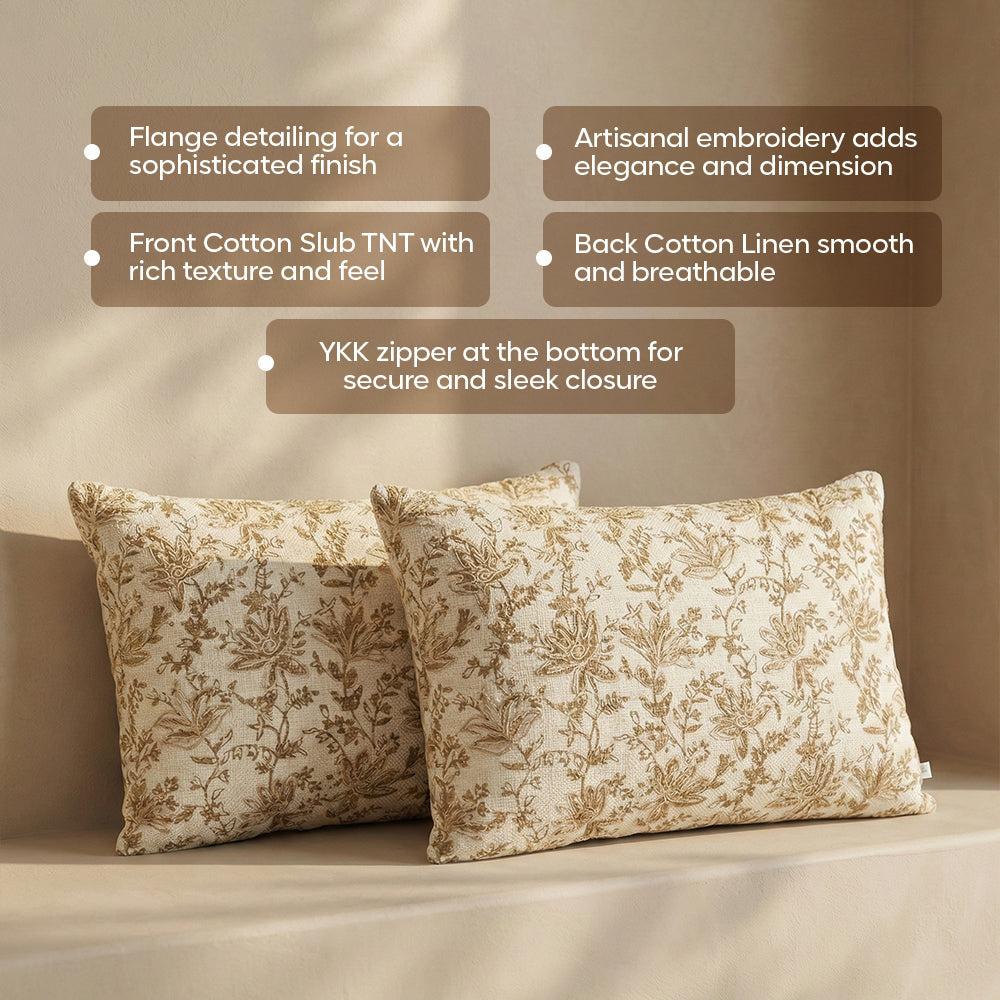 Luxury Sofa Makeover Set | Knitted Sofa Throw paired with Cushions - Ivory Cloud - Set of 2