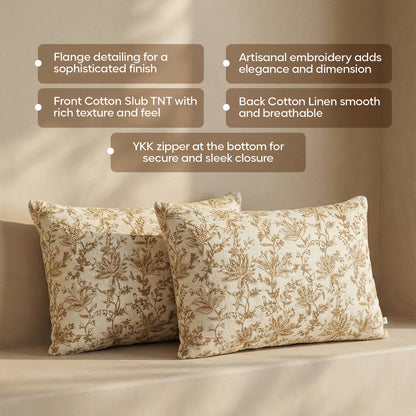 Luxury Sofa Makeover Set | Knitted Sofa Throw paired with Cushions - Ivory Cloud - Set of 2