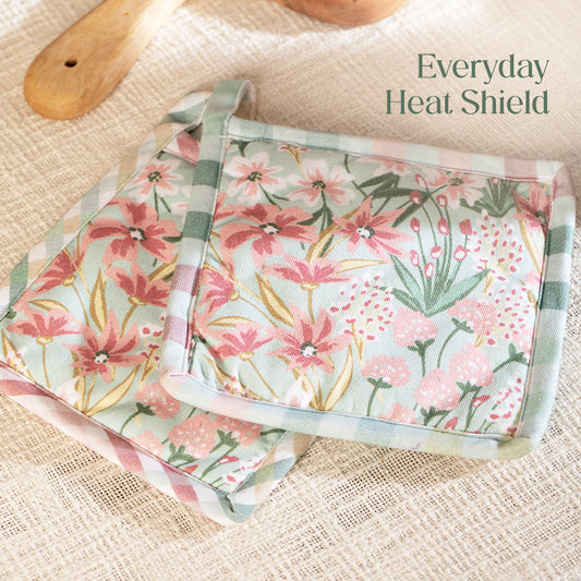 Paudha’s Everyday Heat - Resistant Potholder - Peony Veil