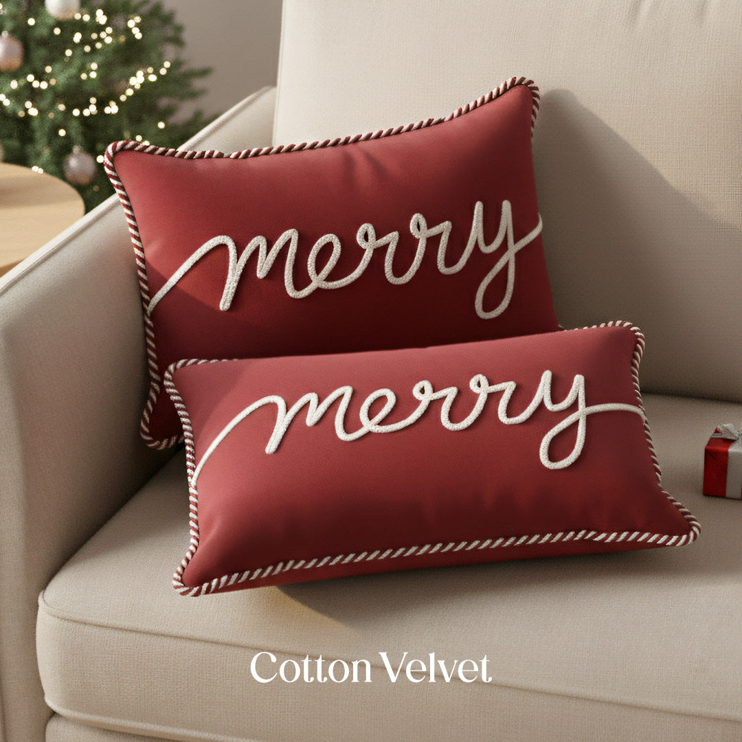 Paudha’s Handcrafted Cotton Filled Christmas Cushions – Merry Luxe