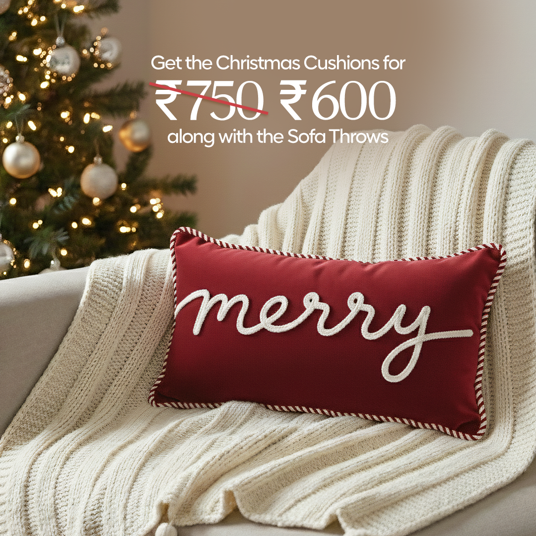 Paudha’s Handcrafted Cotton Filled Christmas Cushions – Merry Luxe