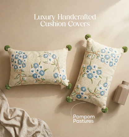 Luxury Sofa Makeover Set | Arctic Blue Knitted Sofa Throw paired with Cushions - Set of 2