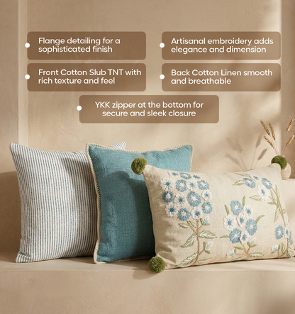 Luxury Sofa Makeover Set | Arctic Blue Knitted Sofa Throw paired with Cushions - Set of 6