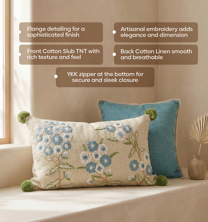 Luxury Sofa Makeover Set | Arctic Blue Knitted Sofa Throw paired with Cushions - Set of 4
