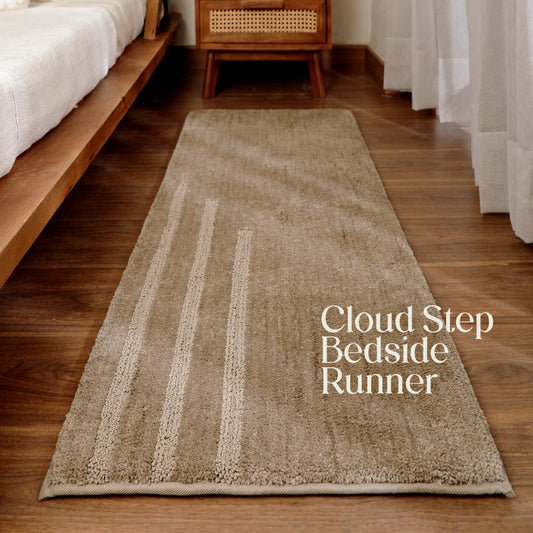 Paudha’s Luxe Comfort Foam Padded Bedside Runner - Hazle Dune