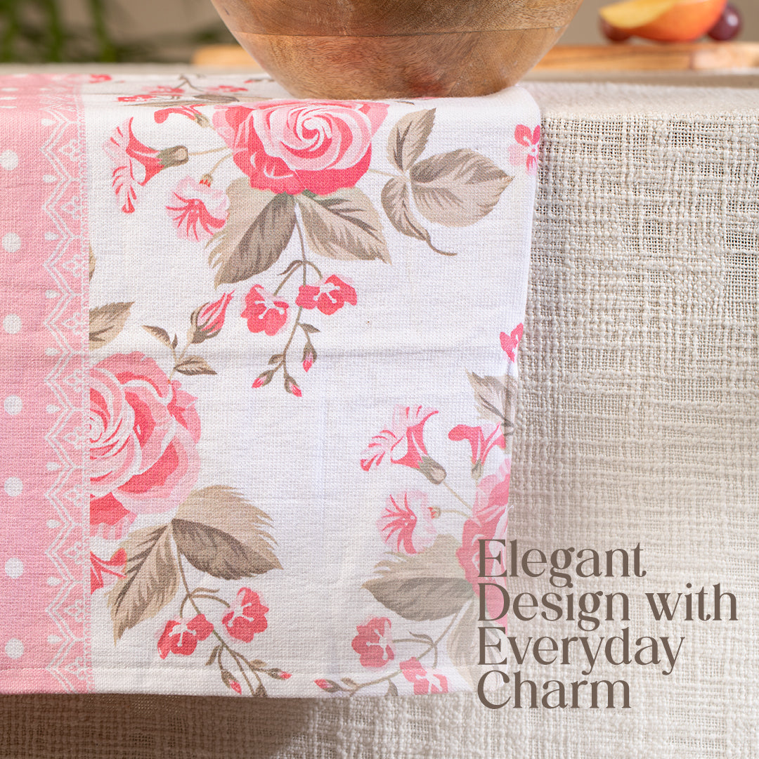 Paudha’s Signature Cotton Terry-Backed Kitchen Towel - Rose Mint