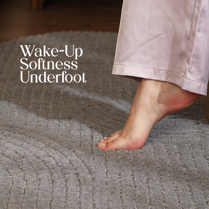 Paudha’s Timeless PinStripe Bedside Runner – Smoked Pearl