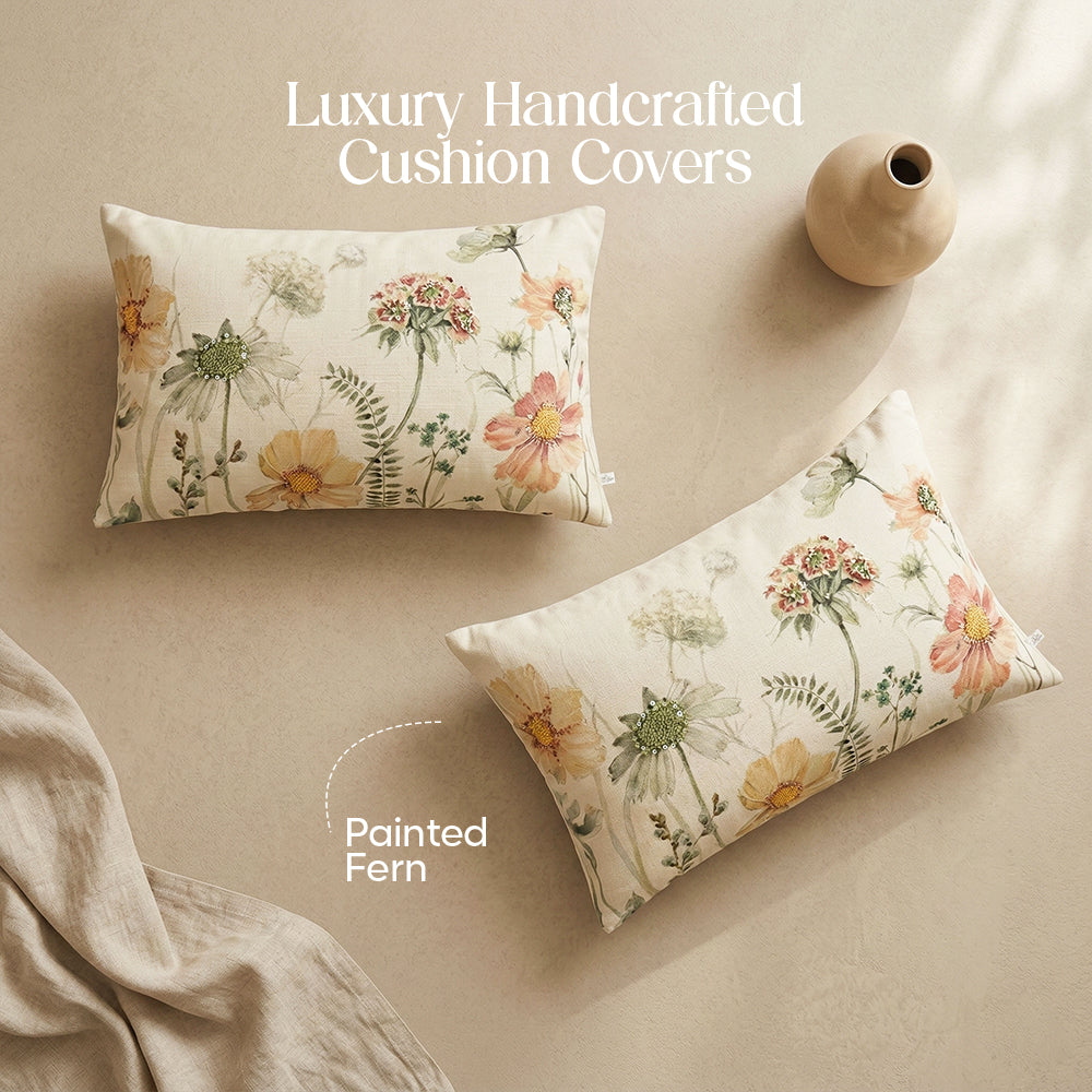 Luxury Sofa Makeover Set | Knitted Sofa Throw paired with Cushions - Rustic Flame - Set of 2