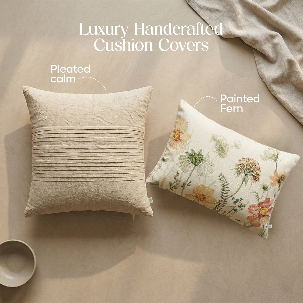 Luxury Sofa Makeover Set | Knitted Sofa Throw paired with Cushions - Rustic Flame - Set of 4