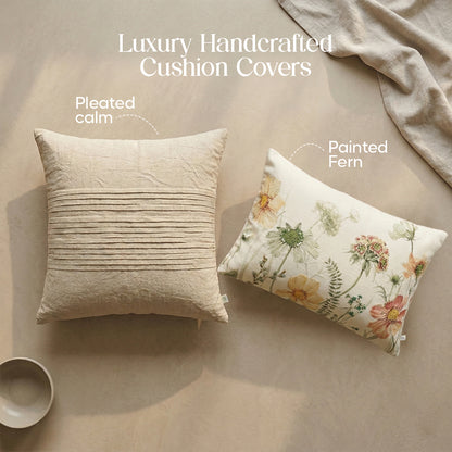 Luxury Sofa Makeover Set | Knitted Sofa Throw paired with Cushions - Rustic Flame - Set of 4