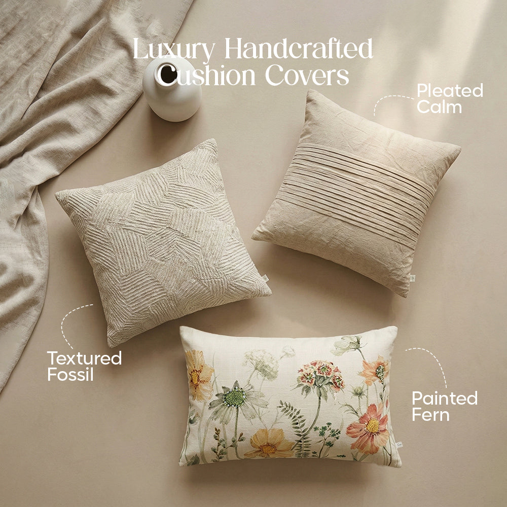 Luxury Sofa Makeover Set | Knitted Sofa Throw paired with Cushions - Rustic Flame - Set of 6