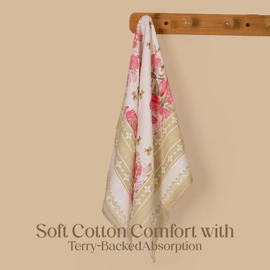 Paudha’s Signature Cotton Terry-Backed Kitchen Towel - Blush Honey