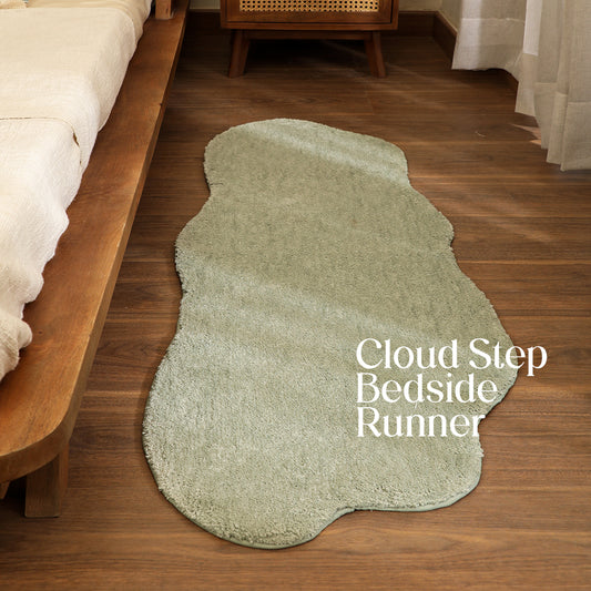 Paudha’s Sculpted Bedside Runner- Forest Veil