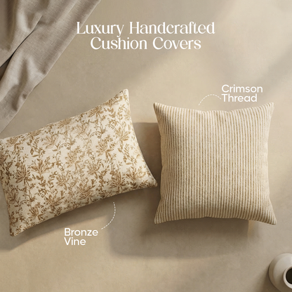 Luxury Sofa Makeover Set | Knitted Sofa Throw paired with Cushions - Deep Chestnut - Set of 4