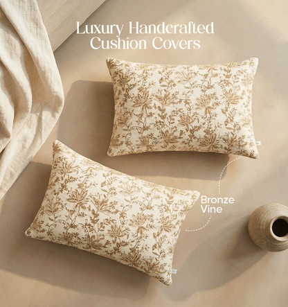 Luxury Sofa Makeover Set | Deep Chestnut Knitted Sofa Throw paired with Cushions - Set of 2
