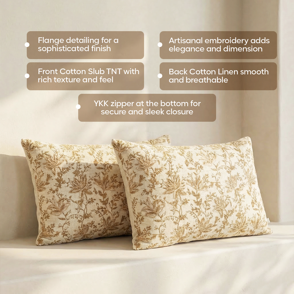 Luxury Sofa Makeover Set | Knitted Sofa Throw paired with Cushions - Deep Chestnut - Set of 2