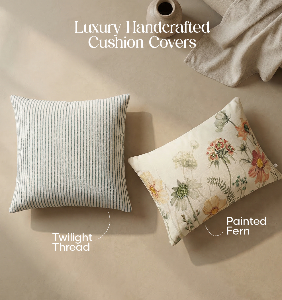 Luxury Sofa Makeover Set | Icy Lace Knitted Sofa Throw paired with Cushion Covers - Set of 4