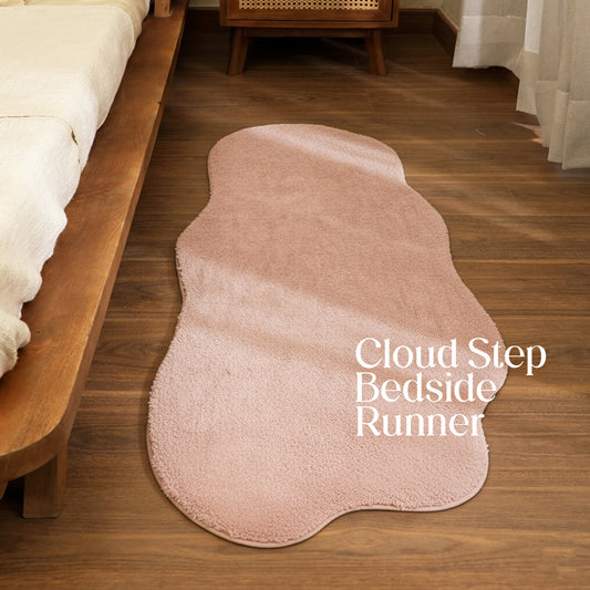 Paudha’s Sculpted Bedside Runner- Rose Pearl
