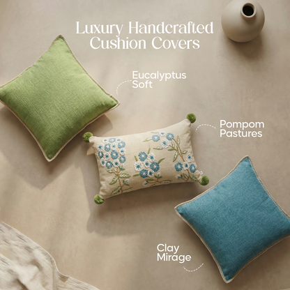 Luxury Sofa Makeover Set | Knitted Sofa Throw paired with Cushions - Seashell Ivory - Set of 6