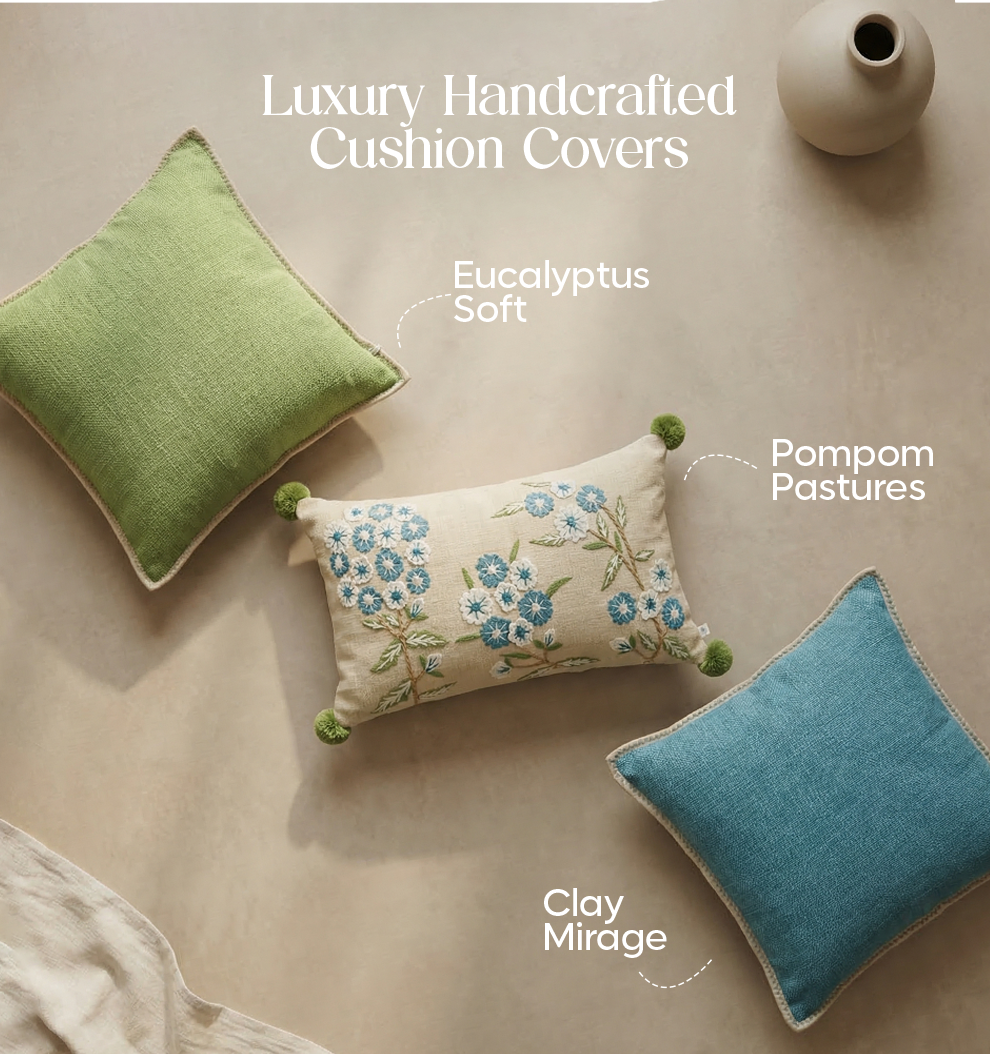 Luxury Sofa Makeover Set | Seashell Ivory Knitted Sofa Throw paired with Cushions - Set of 6