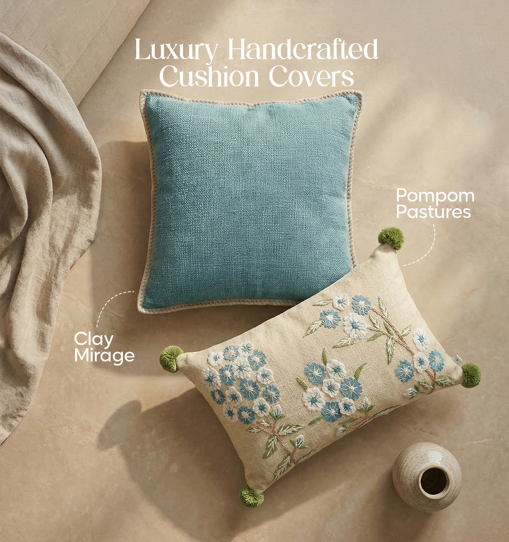 Luxury Sofa Makeover Set | Seashell Ivory Knitted Sofa Throw paired with Cushions - Set of 4