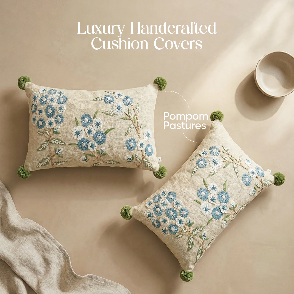 Luxury Sofa Makeover Set | Knitted Sofa Throw paired with Cushions - Seashell Ivory - Set of 2