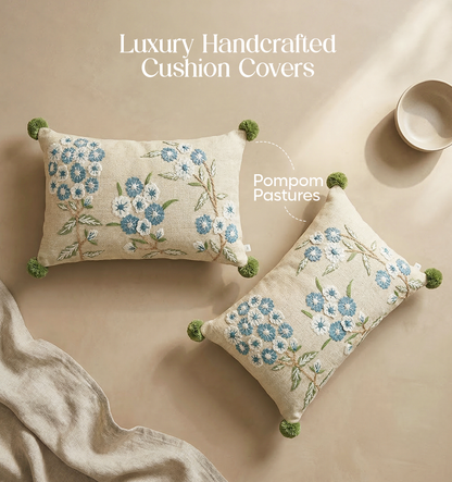 Luxury Sofa Makeover Set | Seashell Ivory Knitted Sofa Throw paired with Cushions - Set of 2