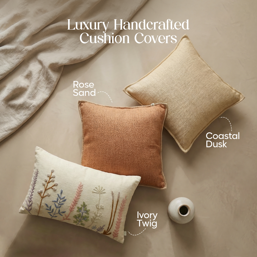 Luxury Sofa Makeover Set | Knitted Sofa Throw paired with Cushions - Celestial White - Set of 6