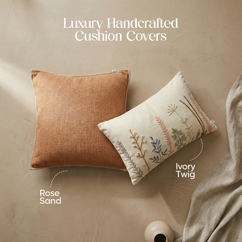 Luxury Sofa Makeover Set | Knitted Sofa Throw paired with Cushions - Celestial White - Set of 4