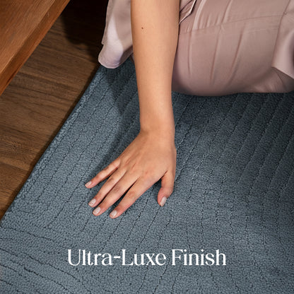 Paudha’s Timeless PinStripe Bedside Runner – Mirage Blue